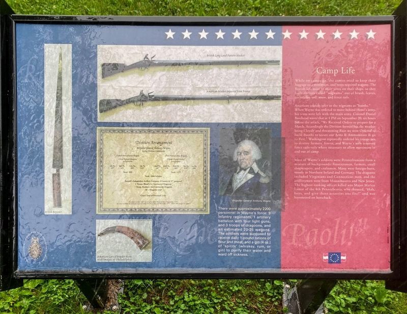 Camp Life Marker. Click for full size. Camp Life Marker image. Click for full size.