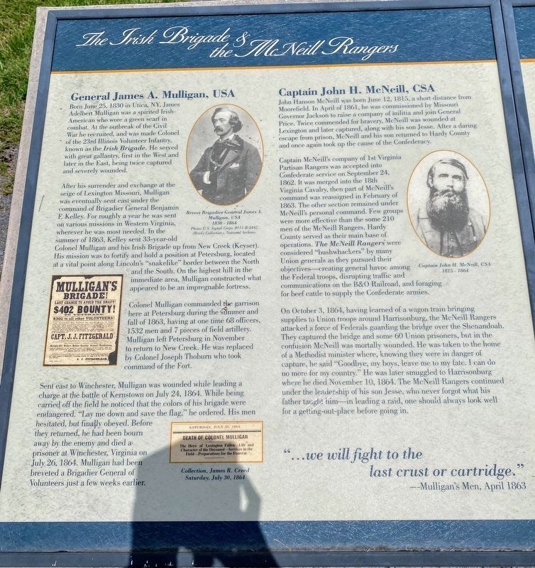 The Irish Brigade & the McNeill Rangers Marker image. Click for full size.
