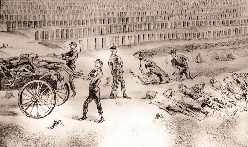 Marker detail: Prisoner Burial Illustration image. Click for full size.