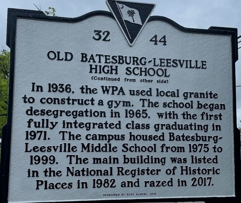 Old Batesburg- Leesville High School Marker image. Click for full size.