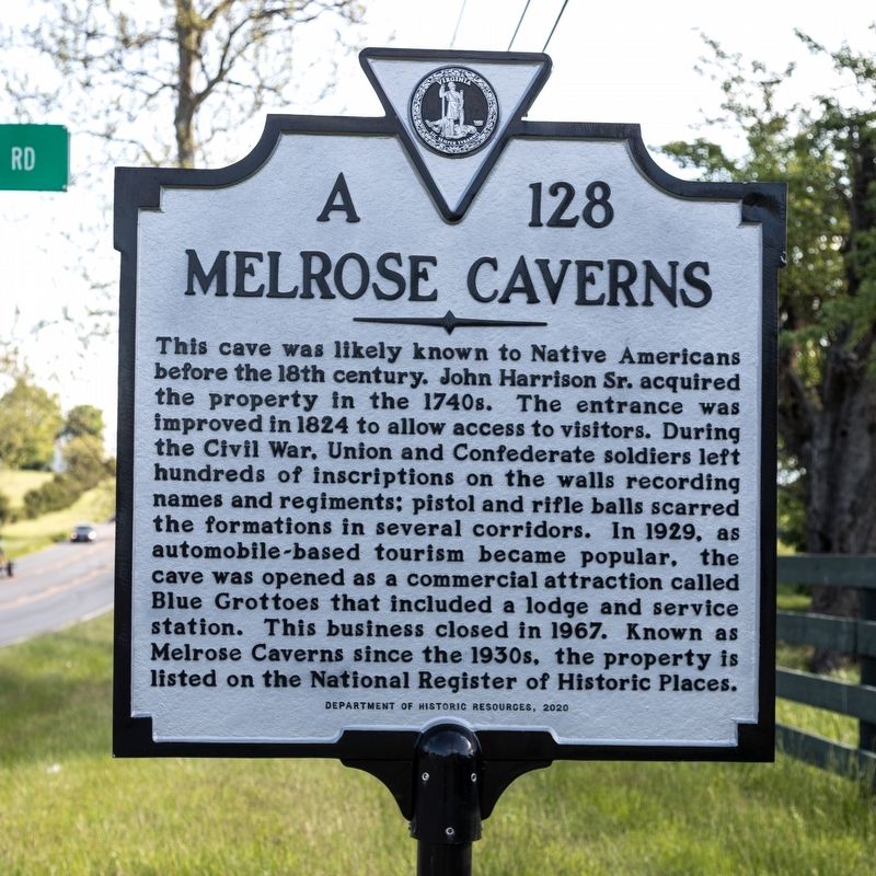 Melrose Caverns Marker. Click for full size. Melrose Caverns Marker image. Click for full size.