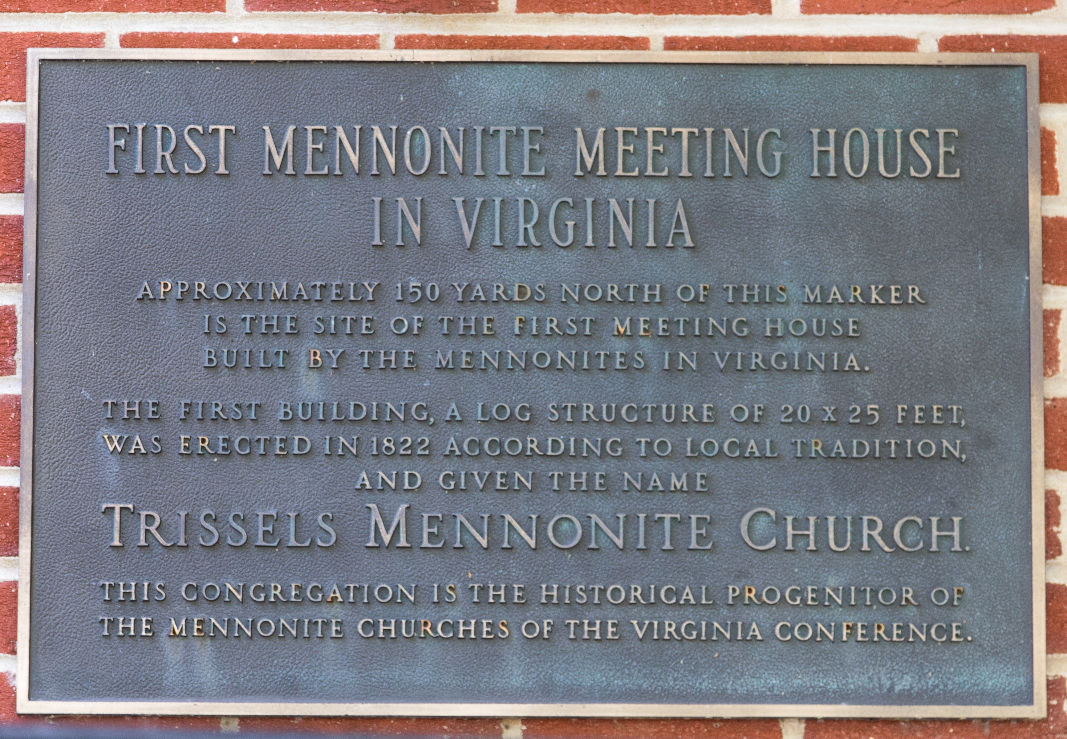 First Mennonite Meeting House in Virginia Marker