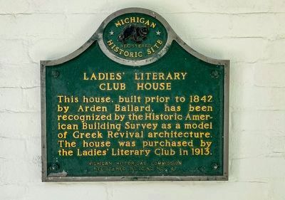 Ladies' Literary Club House Marker image. Click for full size.
