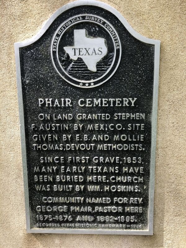 Phair Cemetery Marker image. Click for full size.