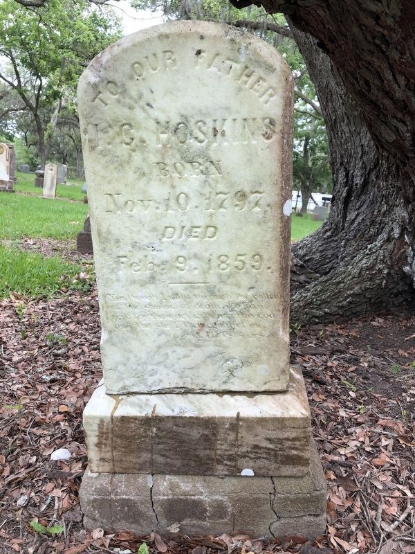 Gravestone for I. C. (Isaac Coleman) Hoskins image. Click for full size.