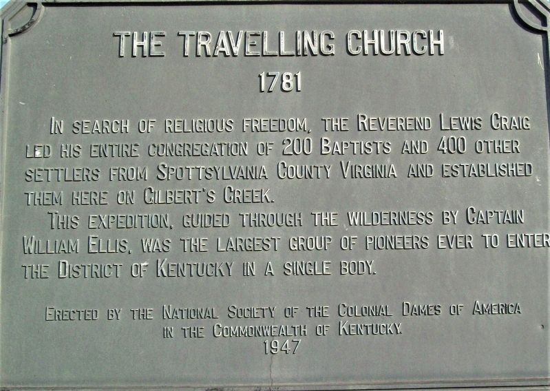 The Traveling Church Marker image. Click for full size.