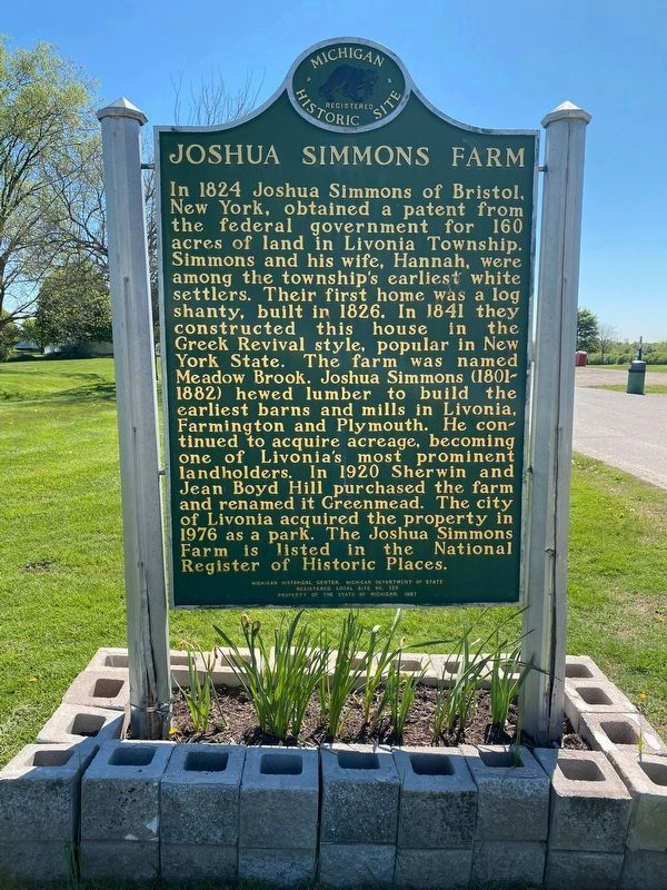 Joshua Simmons Farm Marker image. Click for full size.