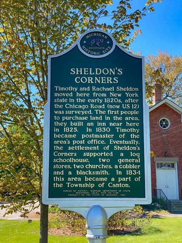 Sheldon's Corners Marker. Click for full size. Sheldon's Corners Marker image. Click for full size.