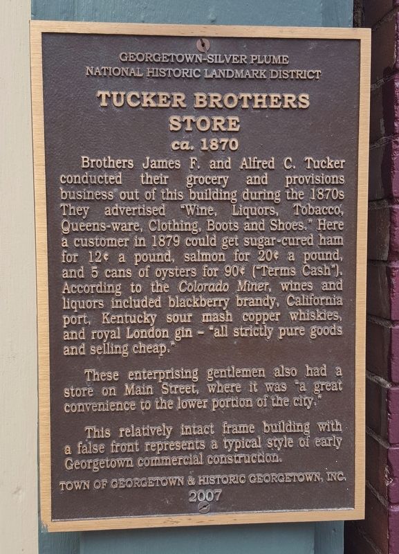 Tucker Brothers Store, ca. 1870 Marker image. Click for full size.