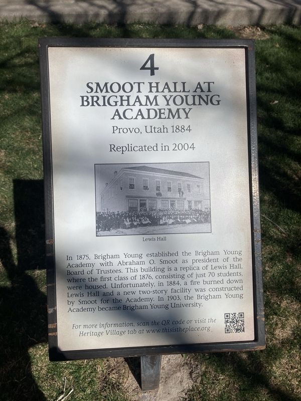 Smoot Hall at Brigham Young Academy Marker image. Click for full size.