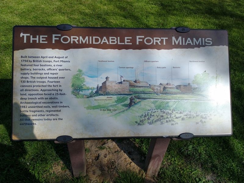 The Formidable Fort Miamis Marker image. Click for full size.