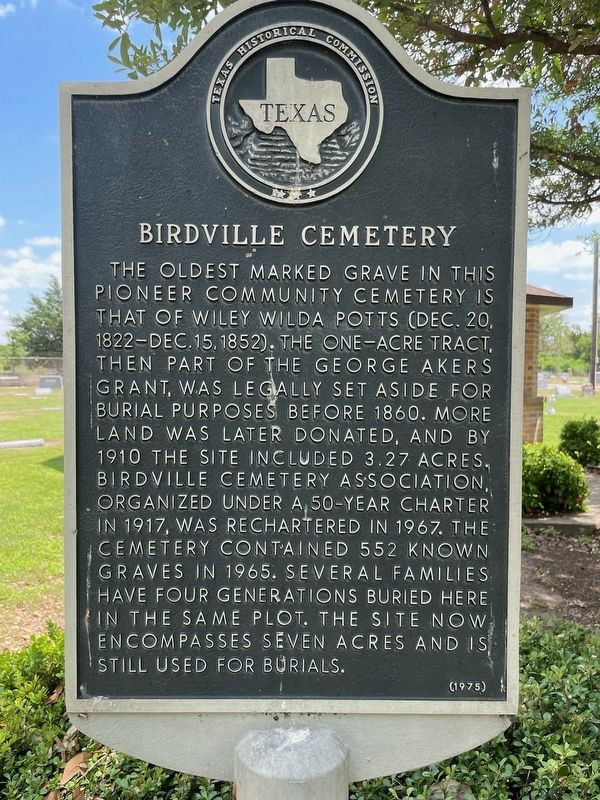 Birdville Cemetery Marker image. Click for full size.