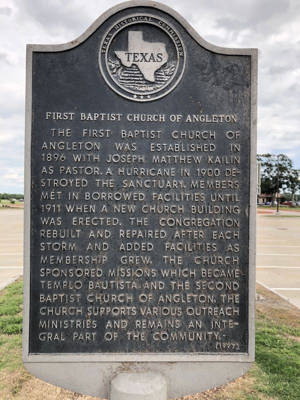 First Baptist Church of Angleton Marker image. Click for full size.