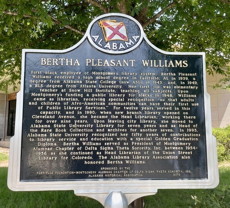 Bertha Pleasant Williams Marker image. Click for full size.