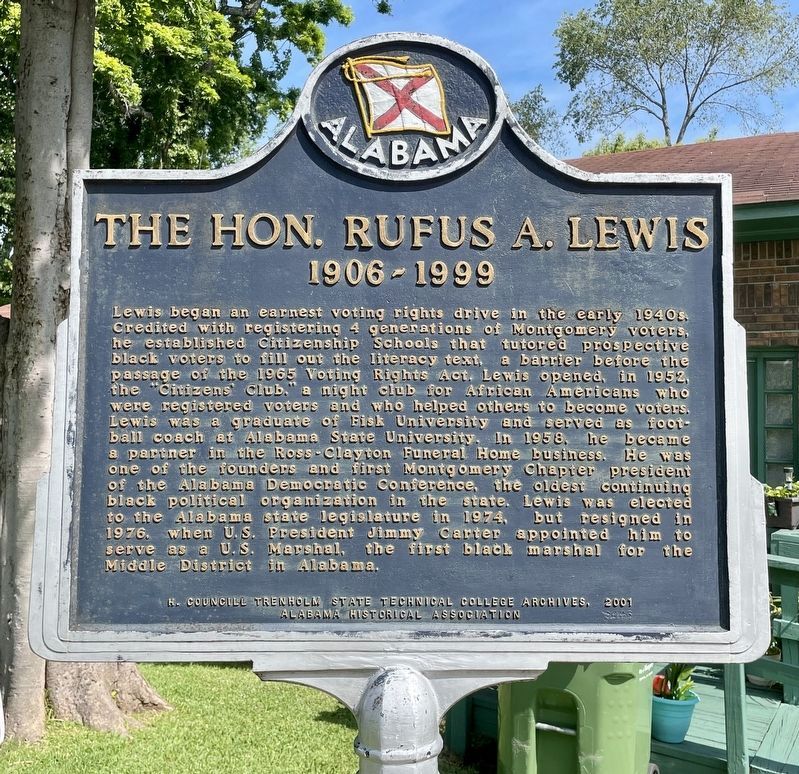 The Hon. Rufus A. Lewis Marker image. Click for full size.