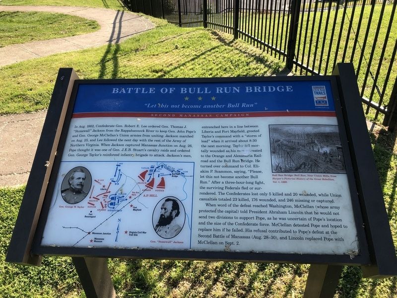 Battle of Bull Run Bridge Marker image. Click for full size.