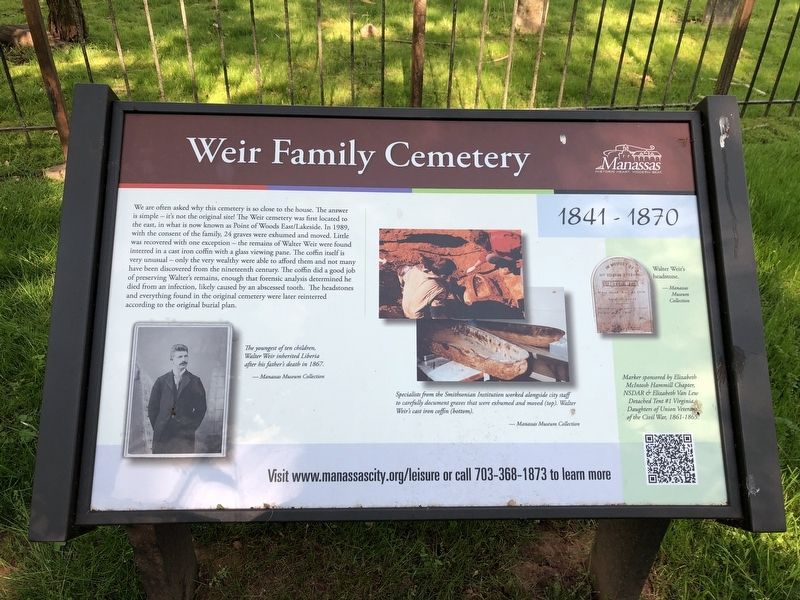 Weir Family Cemetery Marker image. Click for full size.