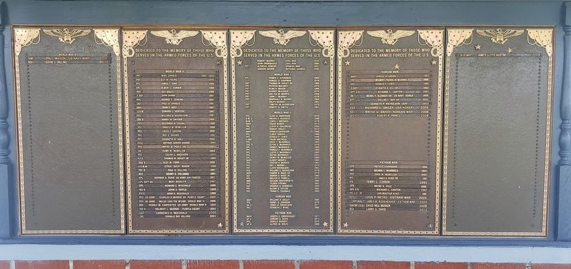 Veterans Memorial. Click for full size. Veterans Memorial image. Click for full size.