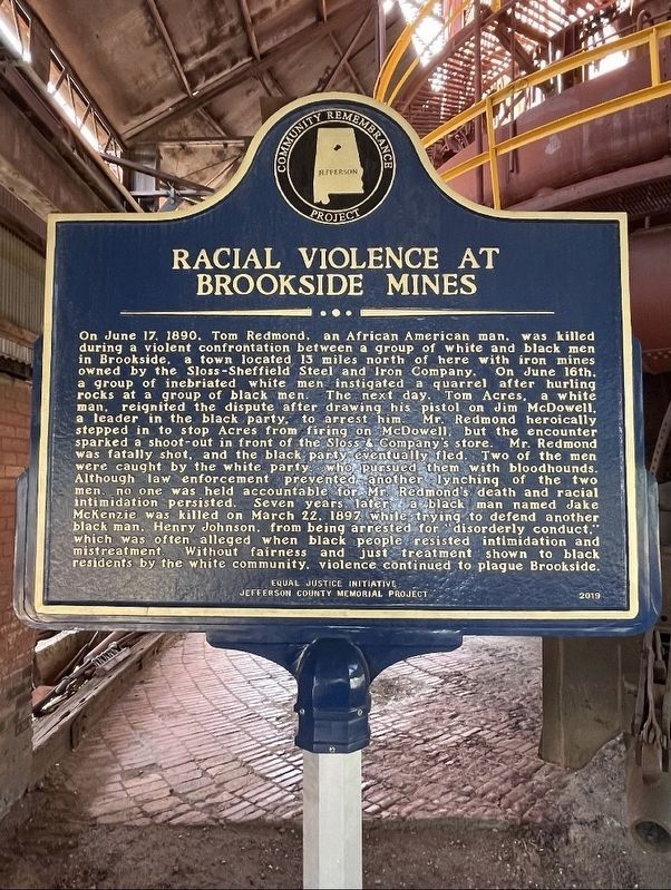 Racial Violence at Brookside Mines Marker image. Click for full size.