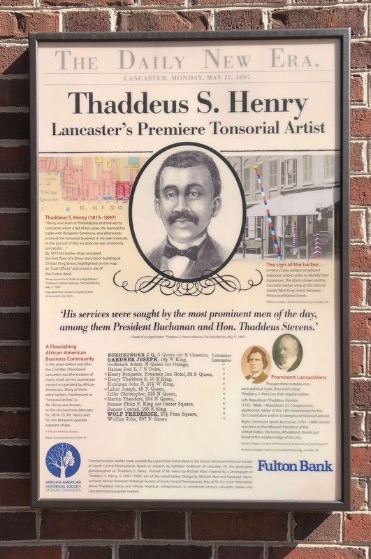Thaddeus S. Henry Marker image. Click for full size.