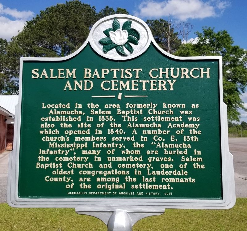 Salem Baptist Church and Cemetery Marker image. Click for full size.