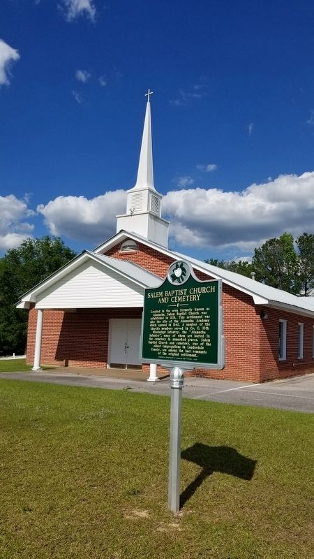 Salem Baptist Church and Marker image. Click for full size.