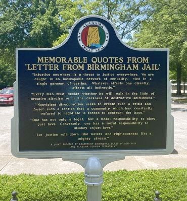 Rev. Martin Luther King Jr.’s ‘Letter From Birmingham Jail’ Marker image. Click for full size.