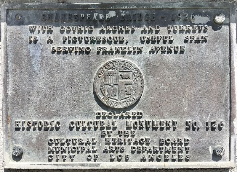 Shakespeare Bridge Marker. Click for full size. Shakespeare Bridge Marker image. Click for full size.