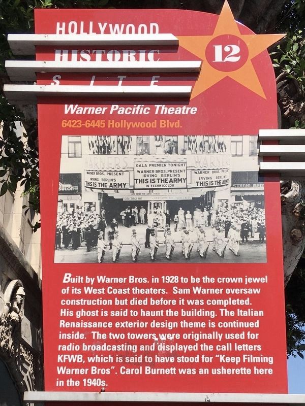 Warner Pacific Theatre Marker image. Click for full size.