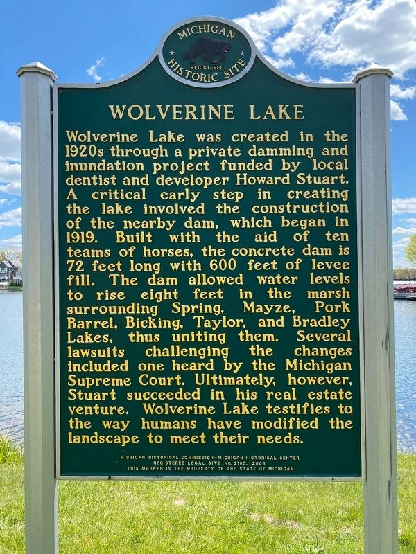 Wolverine Lake Marker image. Click for full size.