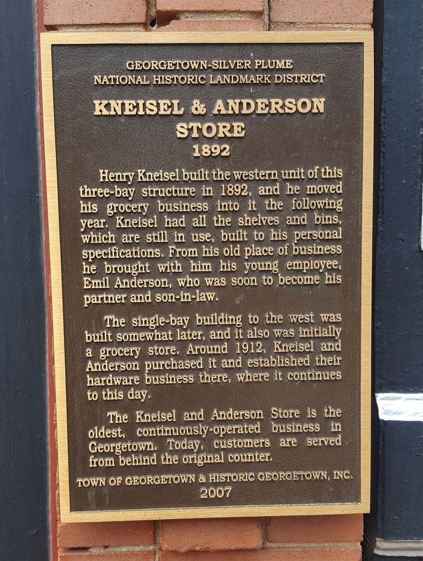 Kneisel and Anderson Store, 1892 Marker image. Click for full size.
