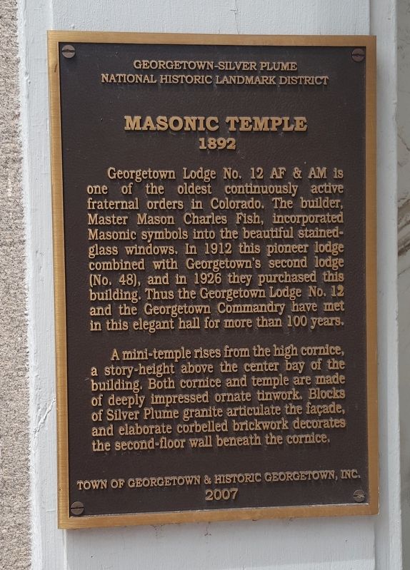Masonic Temple, 1892 Marker image. Click for full size.