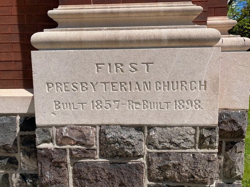 First Presbyterian Church dedication stone. image. Click for full size.
