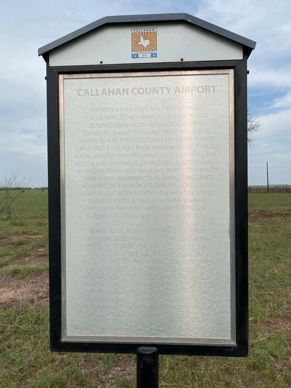 Callahan County Airport Marker image. Click for full size.