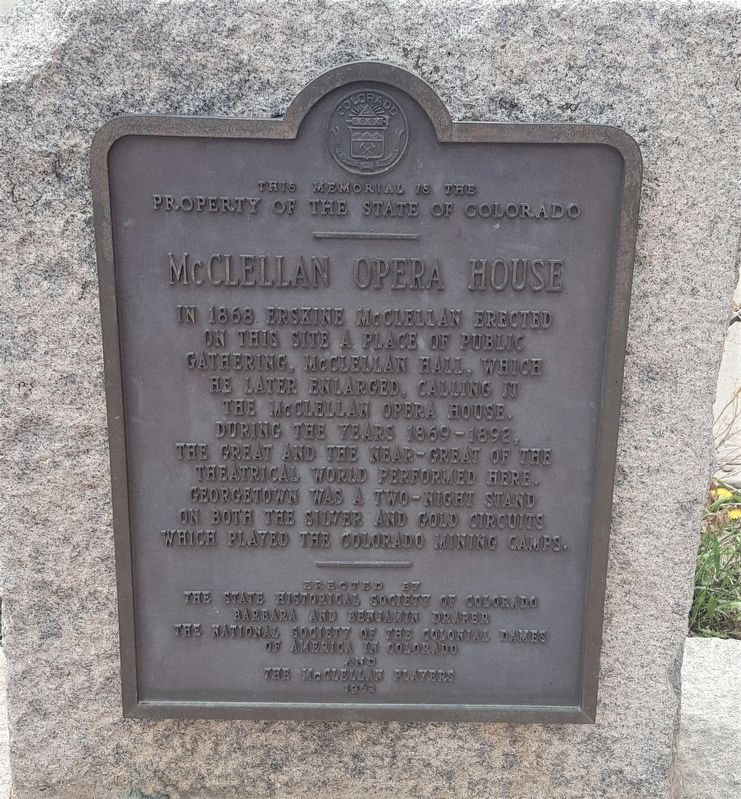 McClellan Opera House Marker image. Click for full size.