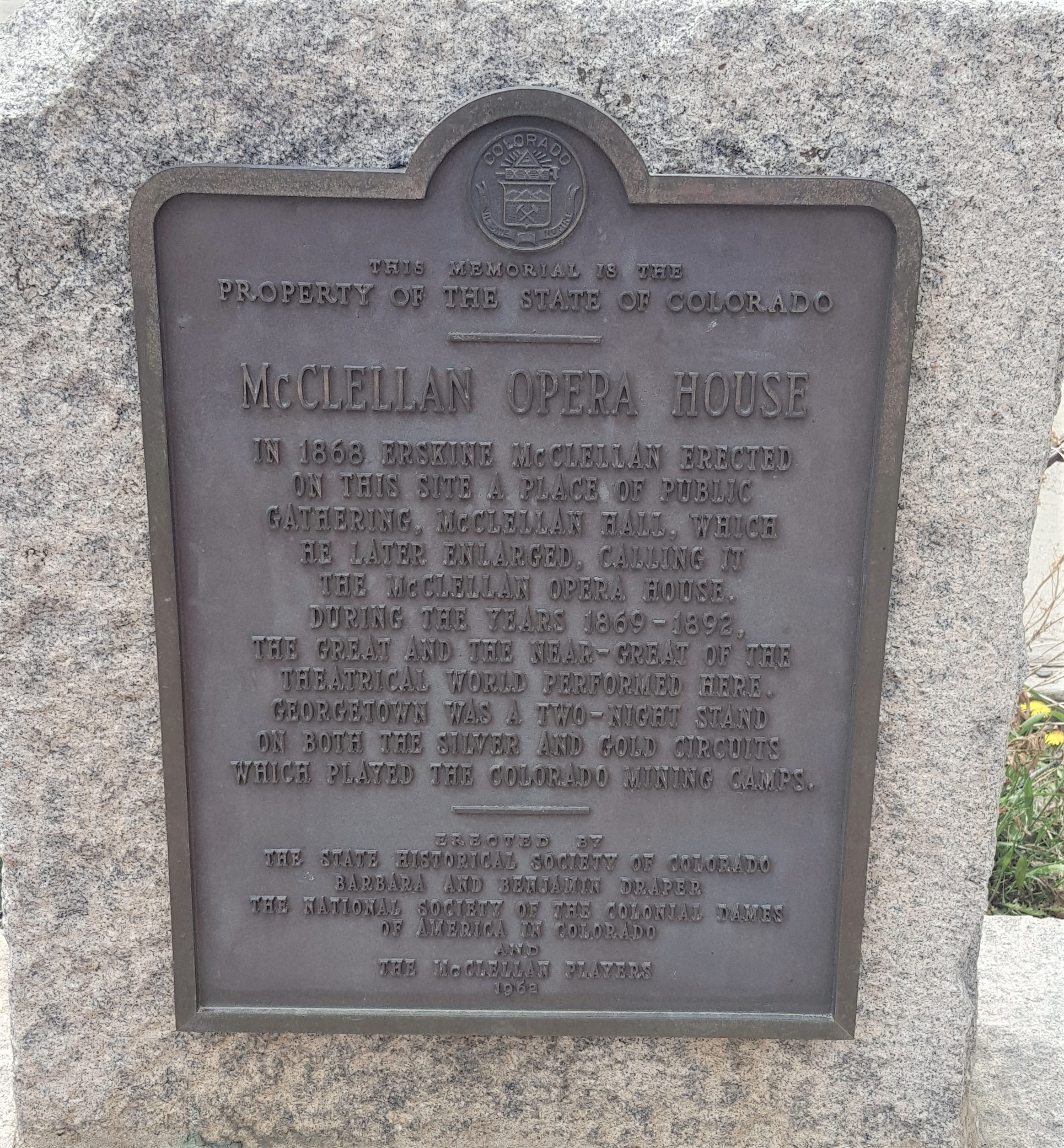 McClellan Opera House Marker