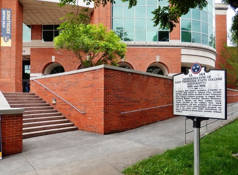 Desegregation of East Tennessee State College (University) Marker image. Click for full size.