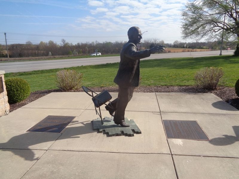 Coach Norm Stewart Marker and statue image. Click for full size.