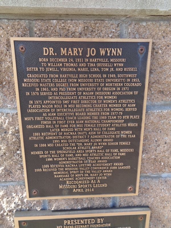 Dr. Mary Jo Wynn Marker image. Click for full size.