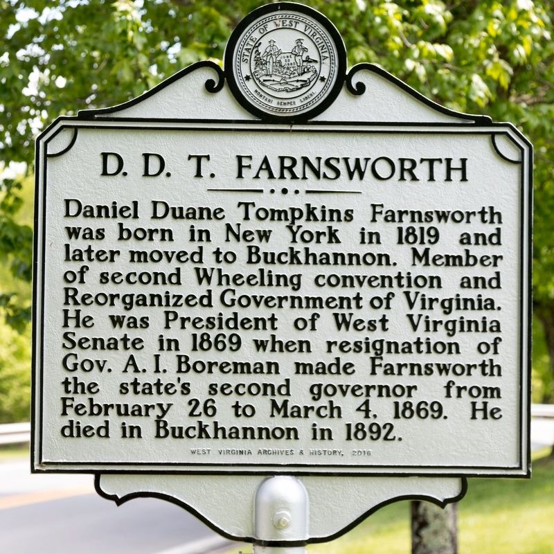 D. D. T. Farnsworth Marker. Click for full size. D. D. T. Farnsworth Marker image. Click for full size.