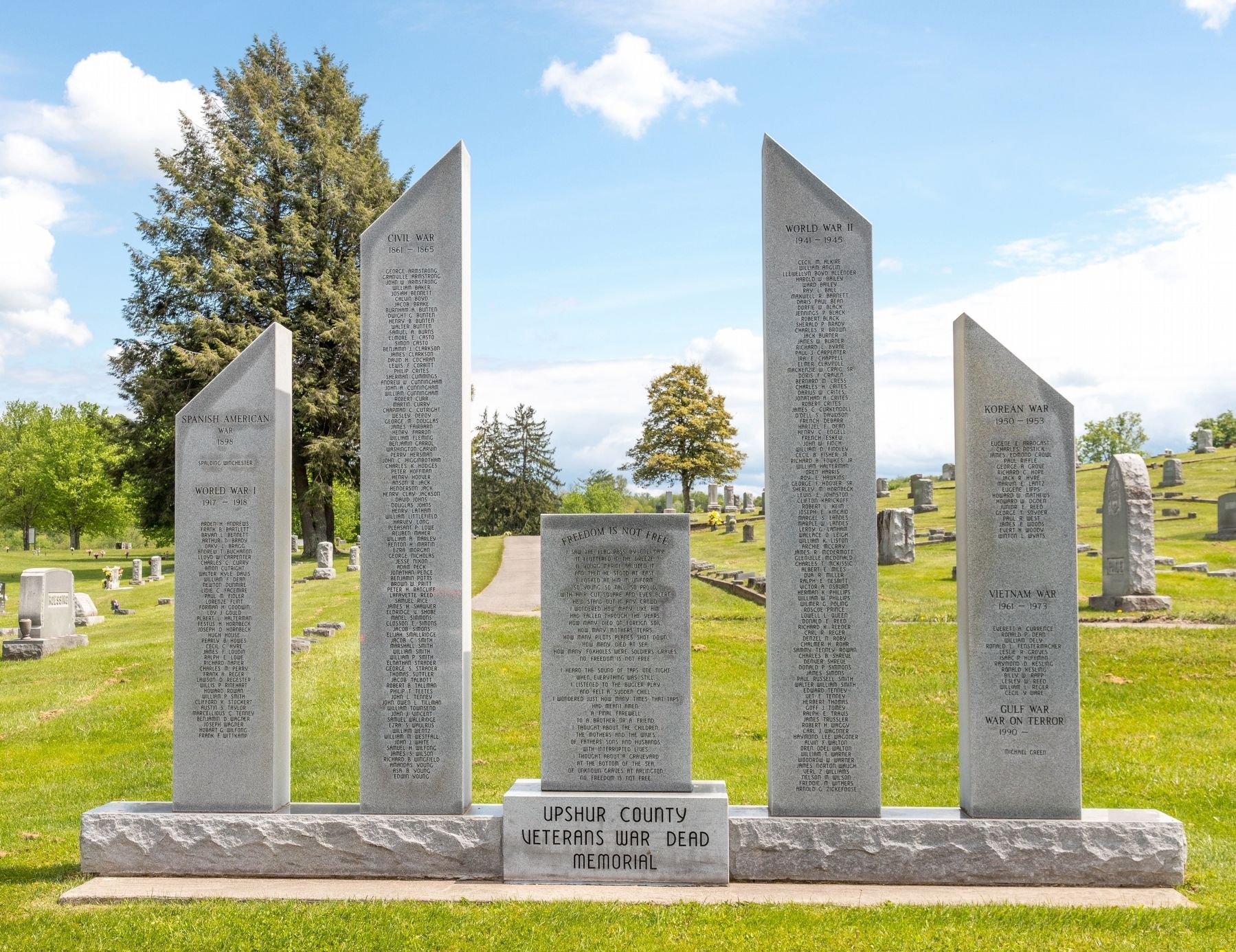 Upshur County Veterans War Dead Memorial image. Click for full size.