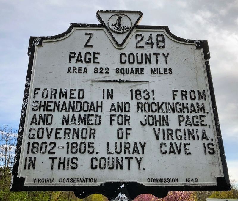 Warren County / Page County Marker image. Click for full size.