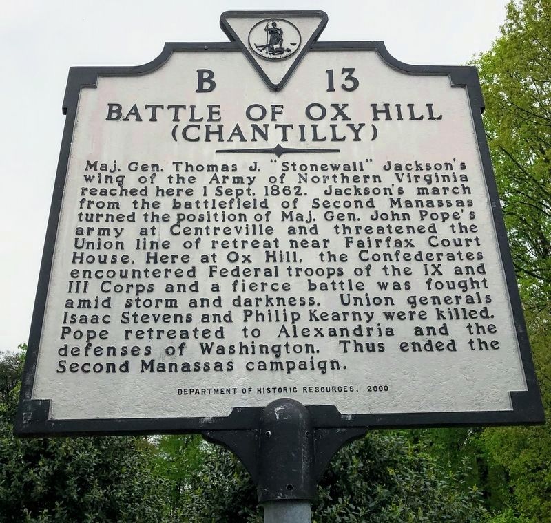 Battle of Ox Hill Marker image. Click for full size.