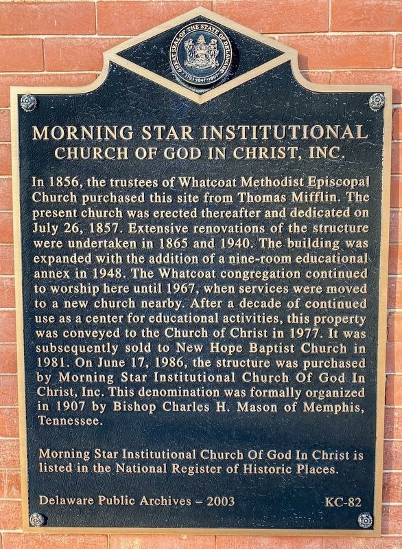 Morning Star Institutional Church of God in Christ, Inc. Marker image. Click for full size.