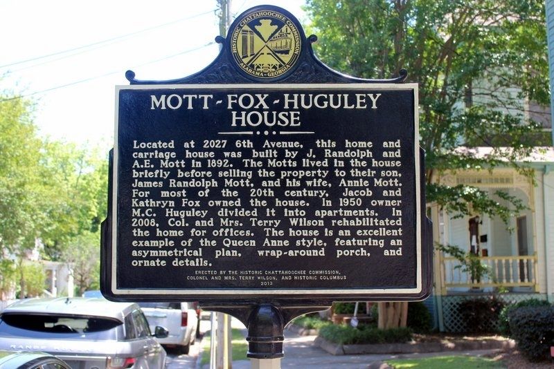 \Mott-Fox-Huguley House side of Marker image. Click for full size.