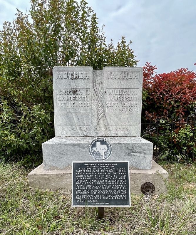 William Alfred Sanderson Marker. Click for full size. William Alfred Sanderson Marker image. Click for full size.