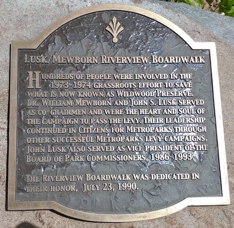 Lusk/Mewborn Riverview Boardwalk Marker image. Click for full size.