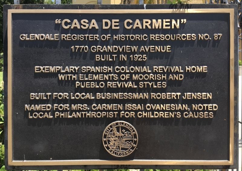 Casa de Carmen Marker. Click for full size. Casa de Carmen Marker image. Click for full size.