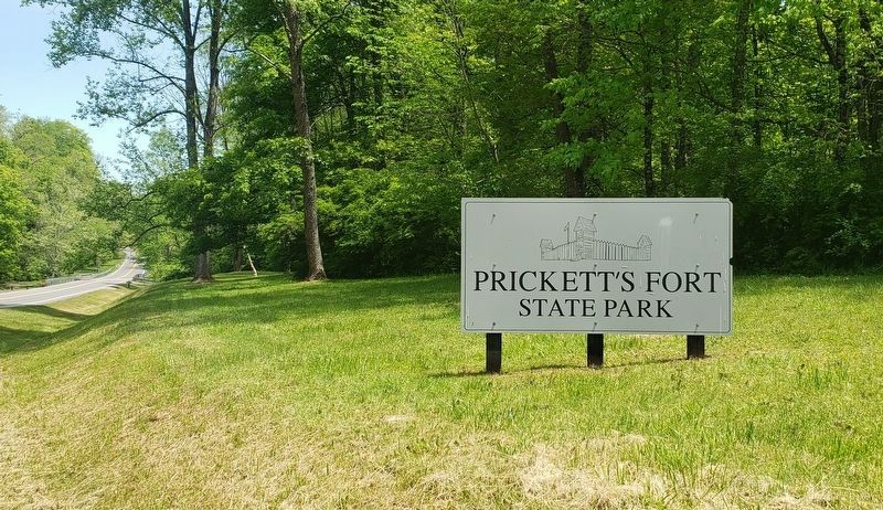Entrance Sign - Prickett's Fort State Park image. Click for full size.