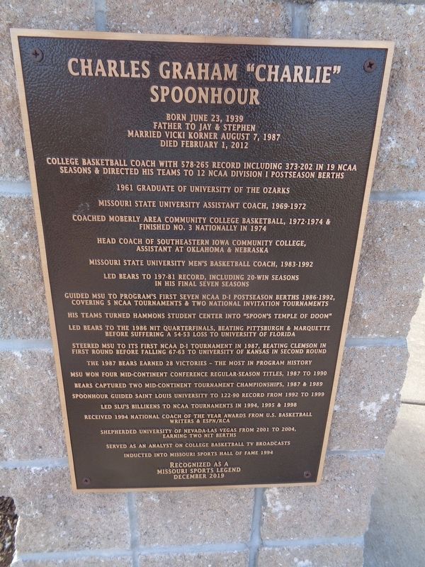 Charles Graham "Charlie" Spoonhour Marker image. Click for full size.